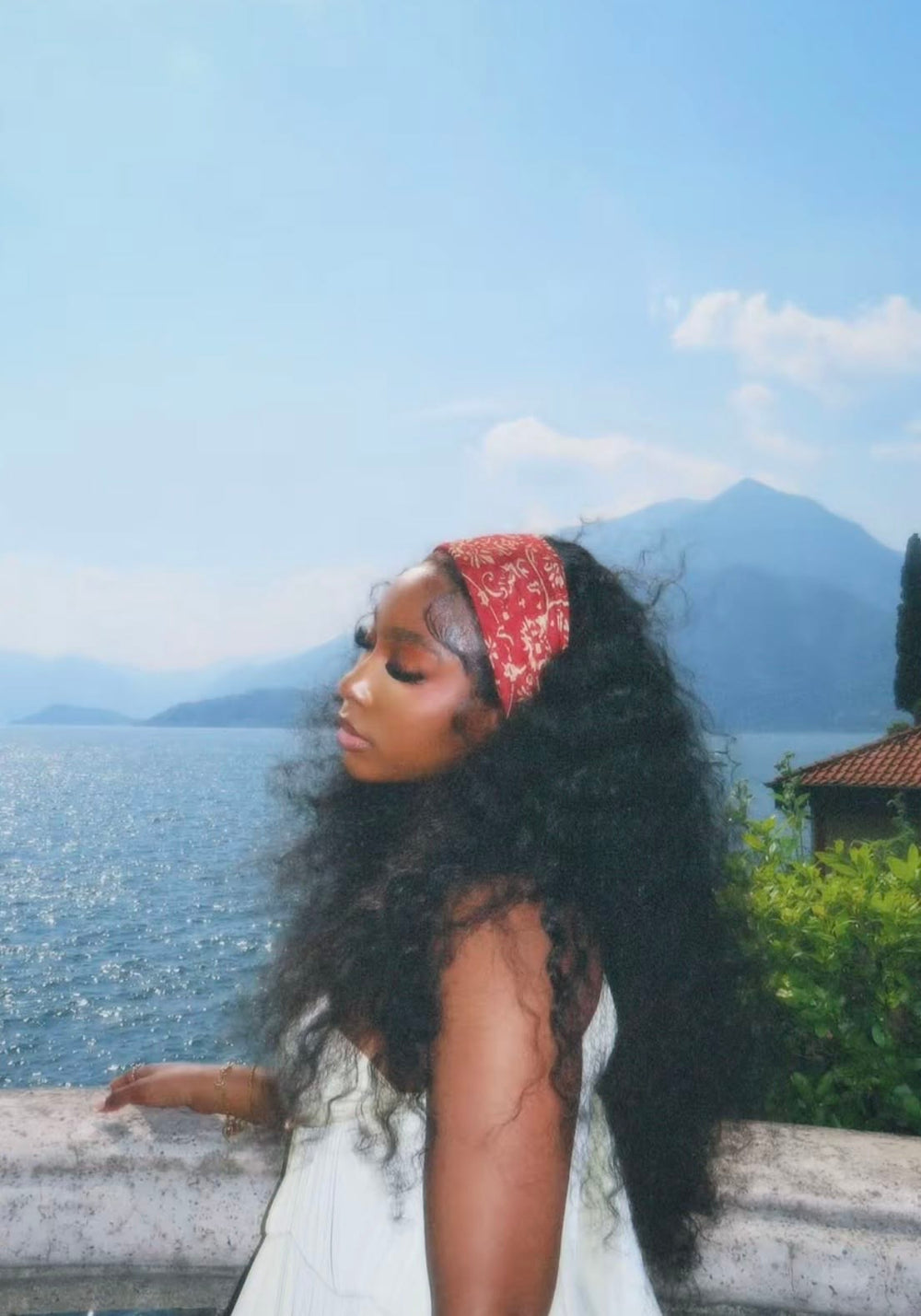 Woman with flawless wig install traveling — waterproof lace glue by The DayB Experience